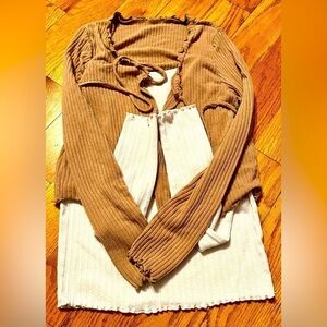 Aeropostale 2 Items XS Henley and Tie Front Cardigan Lightweight Teen Tween Knit